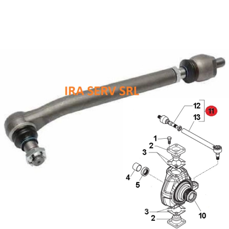 Produse - Cap de bara curbat complet pentru buldoexcavator Hidromek 102S