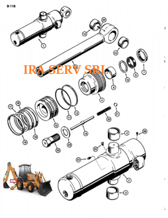 Produse - Kit garnituri cilindru rotire brat buldoexcavator Case 580 K & Case 580 SK