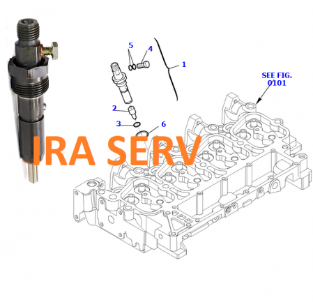 PIESE KOMATSU - Injector pentru buldoexcavator Komatsu moto Iveco cod : EA504254390