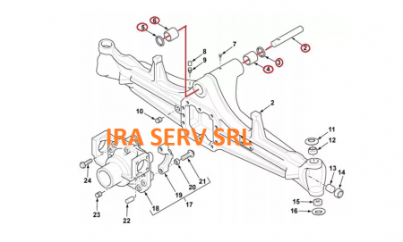 Kit prindere punte/sasiu punte fata buledoexcavator Terex 820 ,860 ,960 ,760 cod 6110099M1 [1]