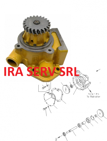 PIESE KOMATSU - Pompa apa motor Komatsu S6D125 cod 6150-61-1101