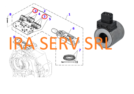 Produse - Solenoid transmisie buldoexcavator Komatsu WB97S-2 , WB97R-2