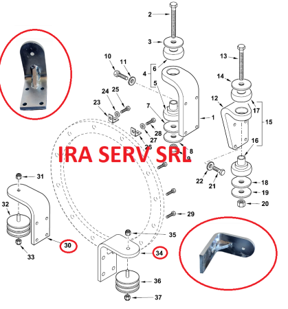 PIESE TEREX - Suport motor fata buldoexcavator Terex 820 , 860 , 970 ,