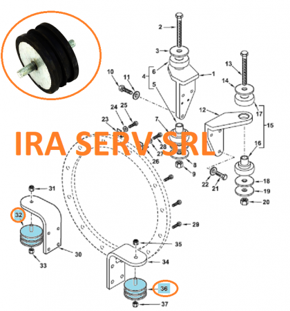 PIESE DE SCHIMB UTILAJE DE CONSTRUCTII - Tampon motor pentru buldoexcavator Terex/Fermec 820 , 860 ,960