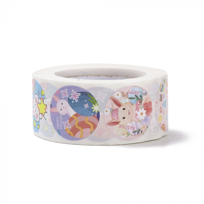 Abtipild sticker mixt rotund model Paste, cu iepurasi, 1 rola cu aproximativ 500 stickere [3]