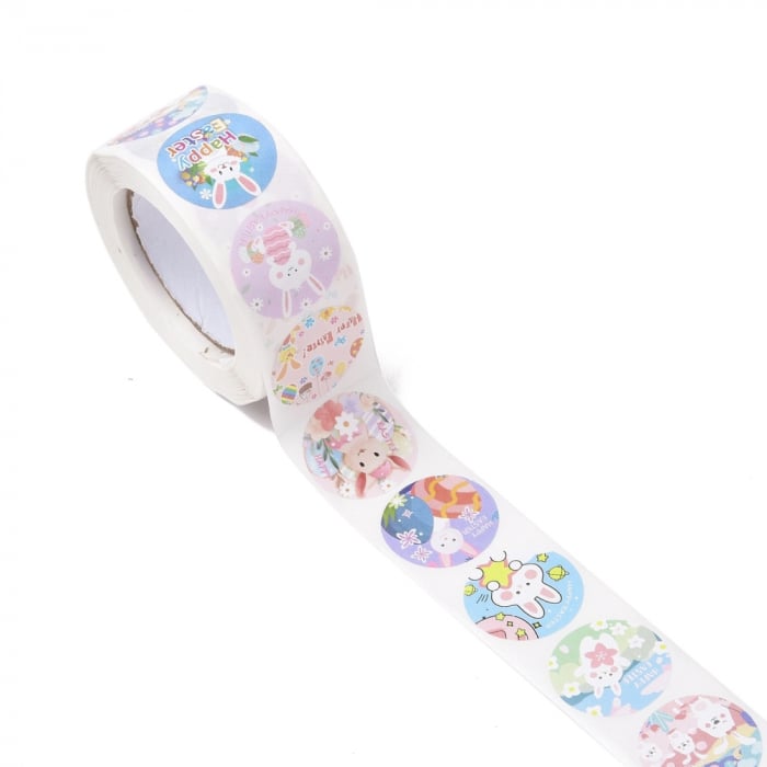Abtipild sticker mixt rotund model Paste, cu iepurasi, 1 rola cu aproximativ 500 stickere [2]
