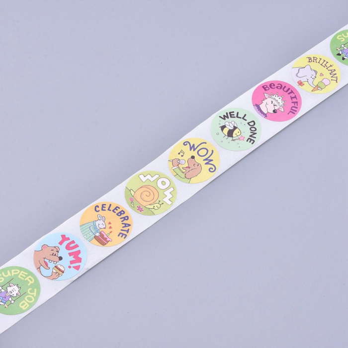 Abtipild sticker rotund cu animalute si mesaje, 1 rola cu aproximativ 500 stickere [2]