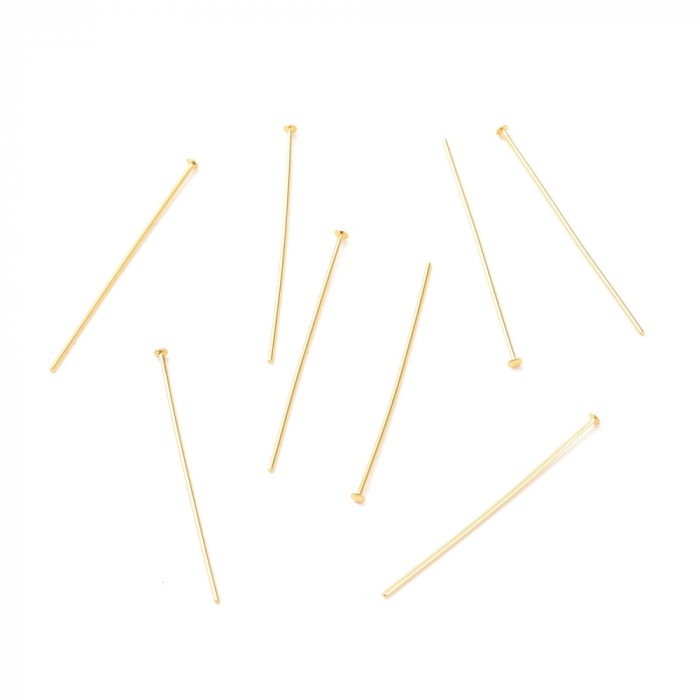 Ace cu cap, alama placata cu aur de 18k, 25 mm lungime, 0,5 mm grosime, 1 buc [2]