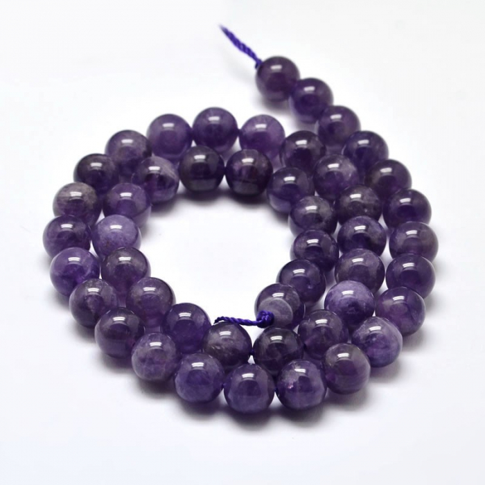 Ametist mov pietre semipretioase, 8 mm, rotund, 1 sir de aproximativ 46 buc [2]