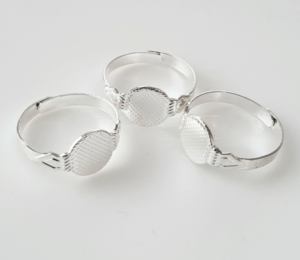 Baza inel placat cu argint, cu platou de 10 mm, diametru de 20 mm, ajustabil,1 bucata [2]