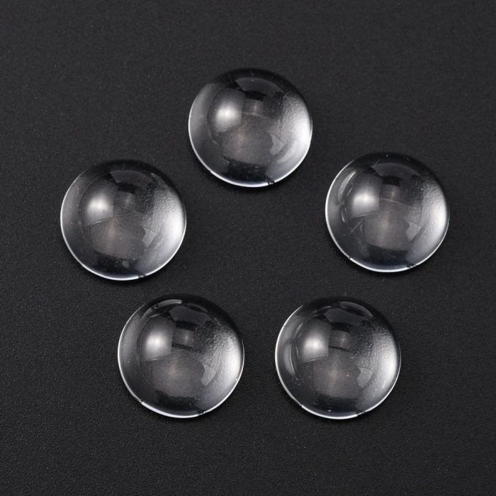 Caboson din sticla, transparent , rotund, 12 X 5.5 mm - 1 buc [3]