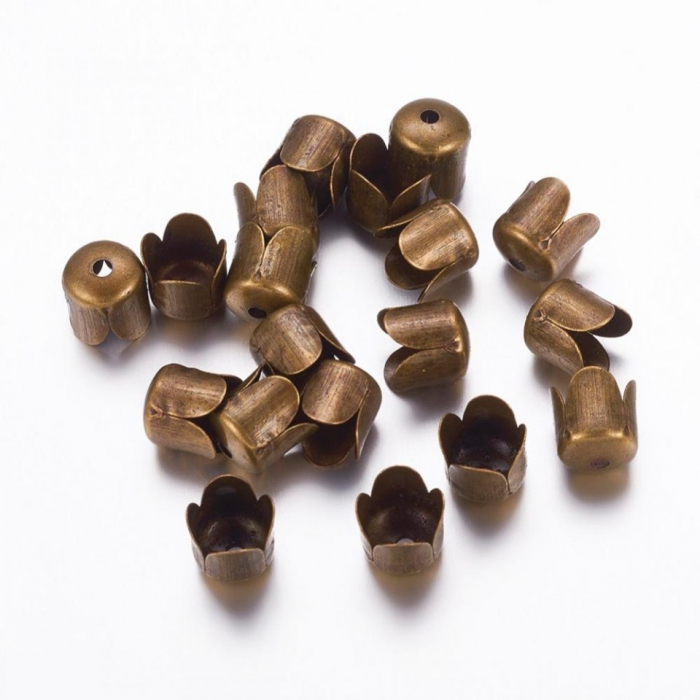 Capac margele, con margele, culoarea bronzului antichizat - 8X6.5 mm - 1 bucata [2]