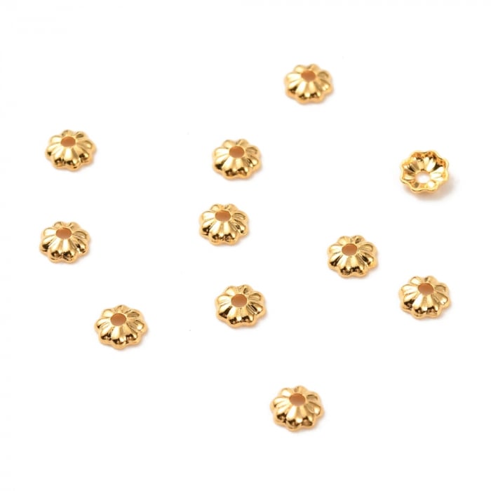 Capac margele din alama placata cu aur de 18K, 3,5X1 mm- 1 bucata [3]