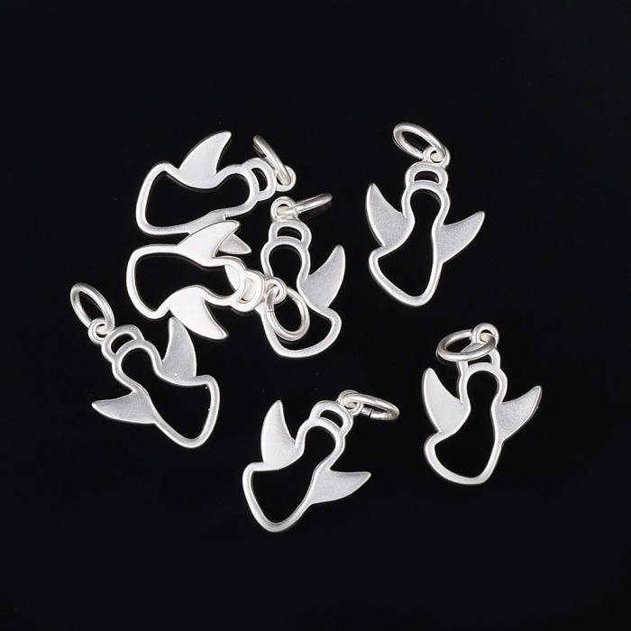 Charm inger, alama placata cu argint 925, 14.5X10.5 mm, inger, 1 buc [2]