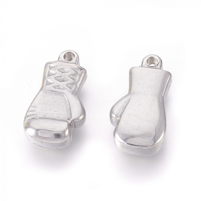 Charm manusa de box din otel inoxidabil, inox, 17x9.5 mm [2]