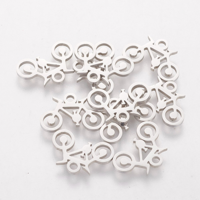 Charm bicicleta din otel inoxidabil 304, 9.2x13.8 mm - 1 bucata [2]