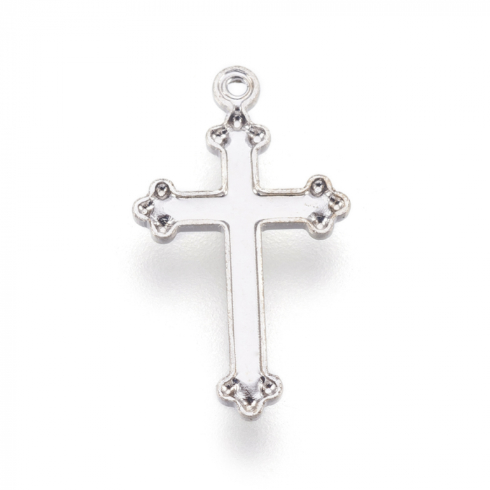 Charm cruce, cruciulita, din aliaj argintiu antichizat, 17,5X10 mm- 1 bucata [3]