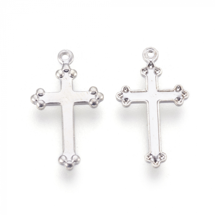 Charm cruce, cruciulita, din aliaj argintiu antichizat, 17,5X10 mm- 1 bucata [2]