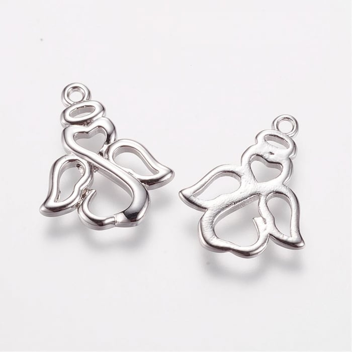 Charm inger din alama placata cu platina, 16X14 mm, 1 buc [1]