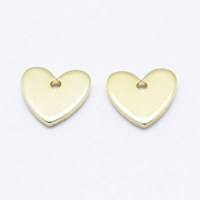 Charm inimioara alama placata cu aur, 8X8 mm, 1 buc [2]