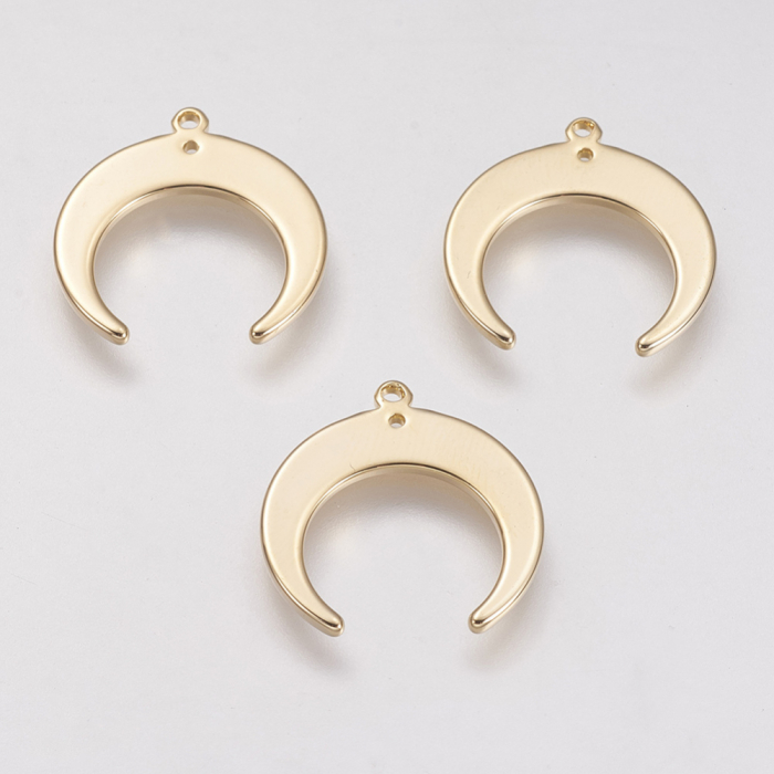 Charm semiluna, alama placata cu aur de 14K, 19X18 mm, 1 buc [2]