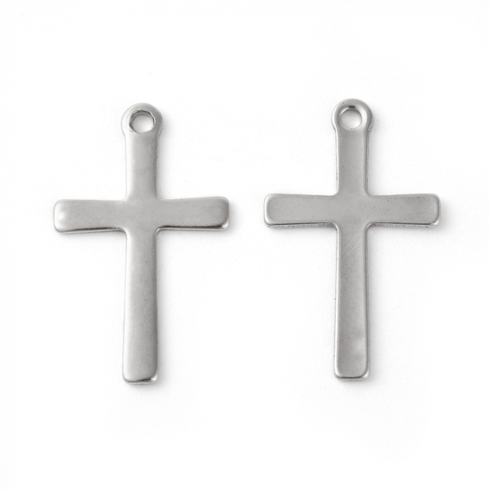 Charm pandant cruce din otel inoxidabil 201, 20.5x15.5 mm- 1 bucata [2]