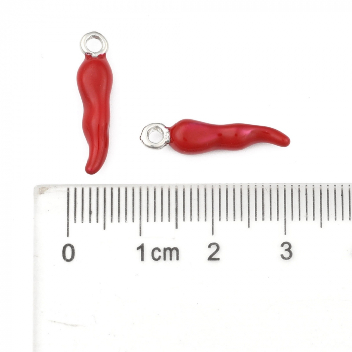 Charm ardei chilli rosu argintiu antichizat [6]