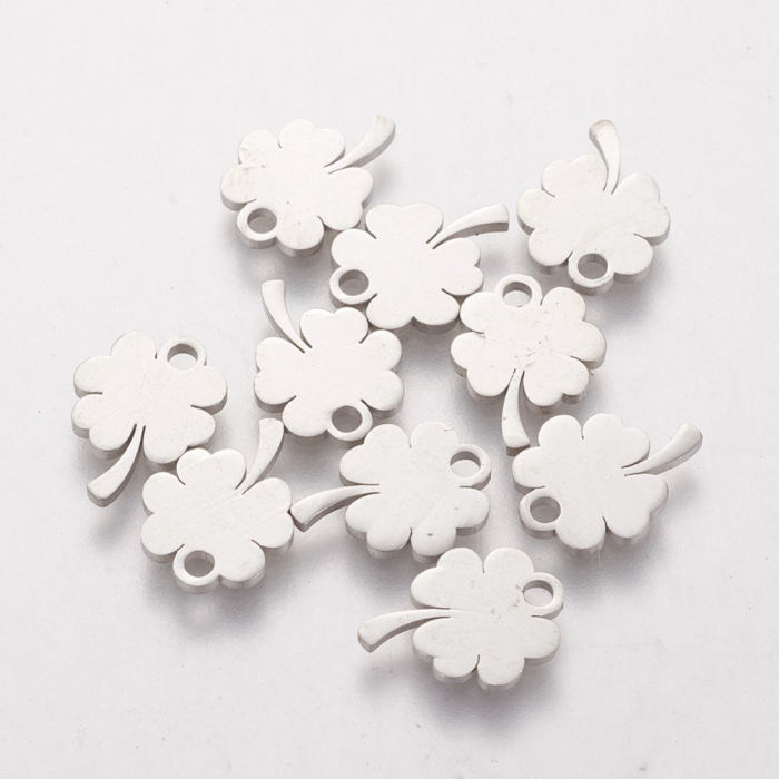 Charm trifoi din otel inoxidabil 304, 12x9 mm- 1 bucata [2]
