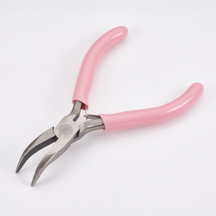 Cleste bent nose roz, cu varful indoit, pentru confectionare bijuterii handmade, 1 bucata [2]