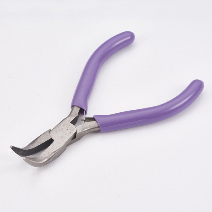 Cleste bent nose roz, cu varful indoit, pentru confectionare bijuterii handmade, 1 bucata [1]