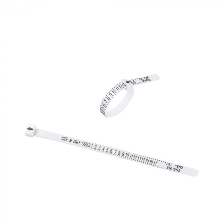Masurator inele, ring sizer, alb din plastic, pentru realizare bijuterii handmade, 1 bucata [2]