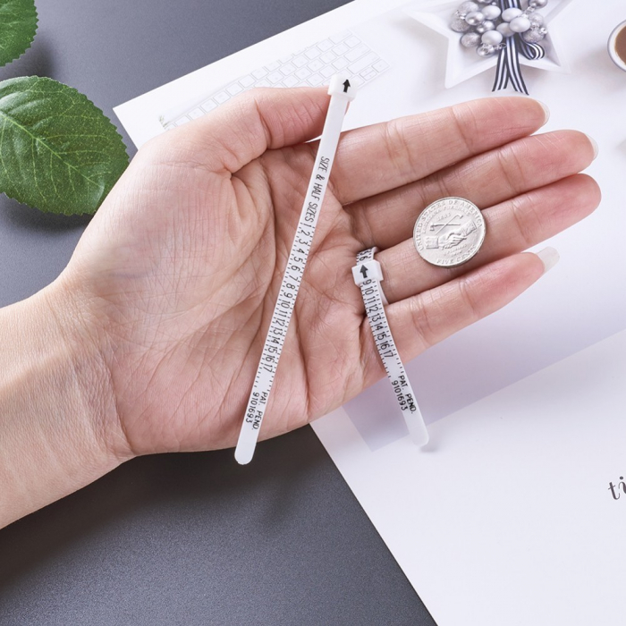 Masurator inele, ring sizer, alb din plastic, pentru realizare bijuterii handmade, 1 bucata [5]