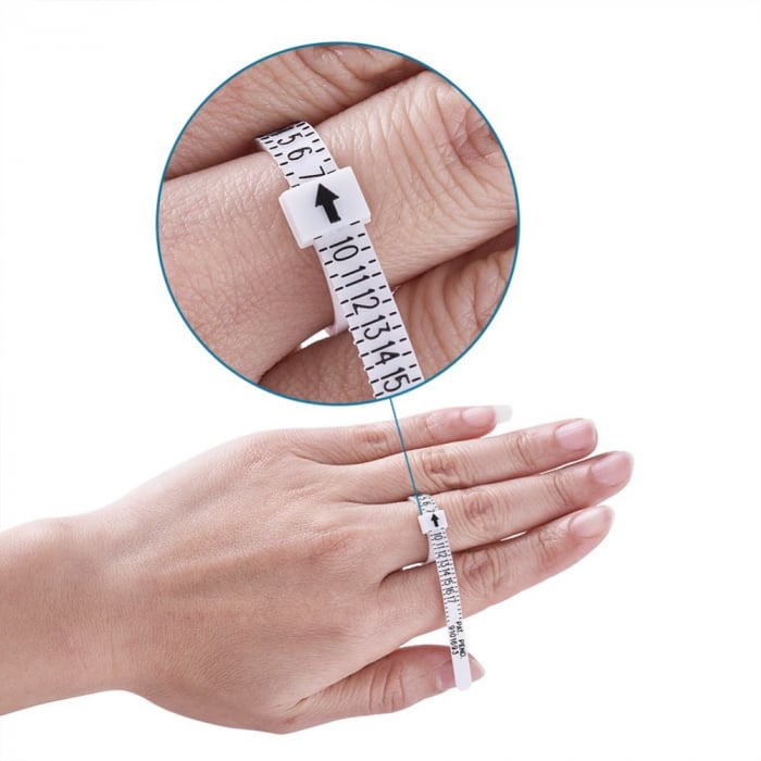 Masurator inele, ring sizer, alb din plastic, pentru realizare bijuterii handmade, 1 bucata [6]