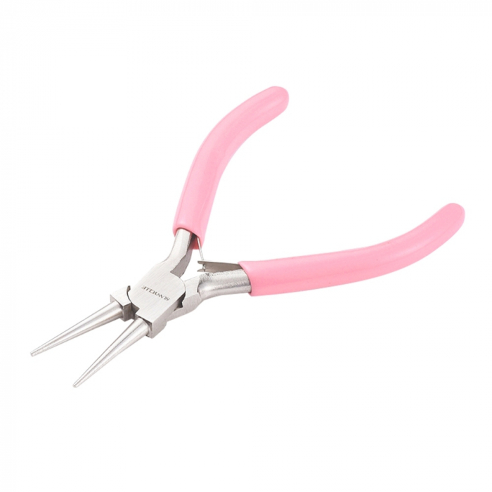 Cleste pentru bucle roz, round nose, pentru realizare bijuterii handmade, 1 bucata [2]