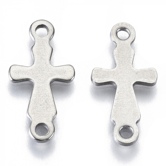Conector charm cruce din otel inoxidabil 202, 18.5x9mm- 1 bucata [1]