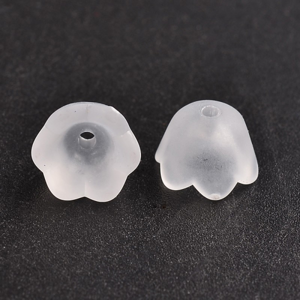 Floare acrilica, clopotel, alb transparent - 10 mm - 1 bucata [2]