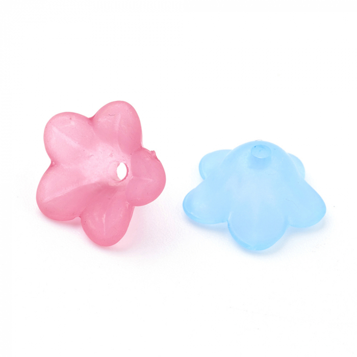 Floare acrilica, clopotel, albastru transparent - 12 mm - 1 bucata [3]