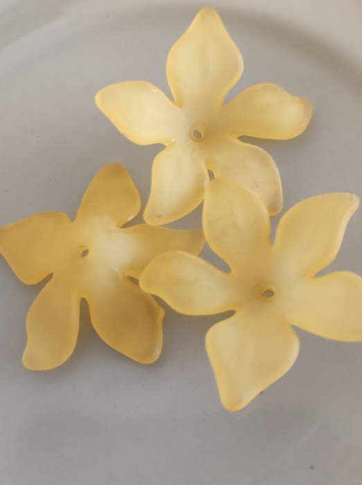 Floare acrilica portocaliu transparent - 30 mm - 1 bucata [1]