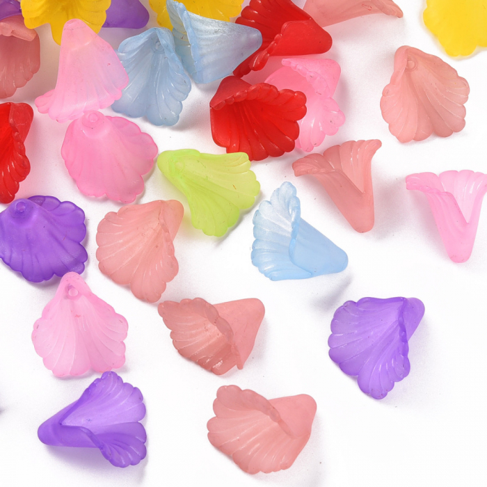 Floare- clopotel - acrilic - galben transparent - 20 mm - 1 bucata [5]
