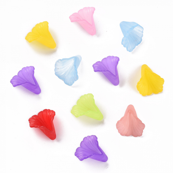 Floare- clopotel - acrilic - portocaliu transparent - 20 mm - 1 bucata [4]