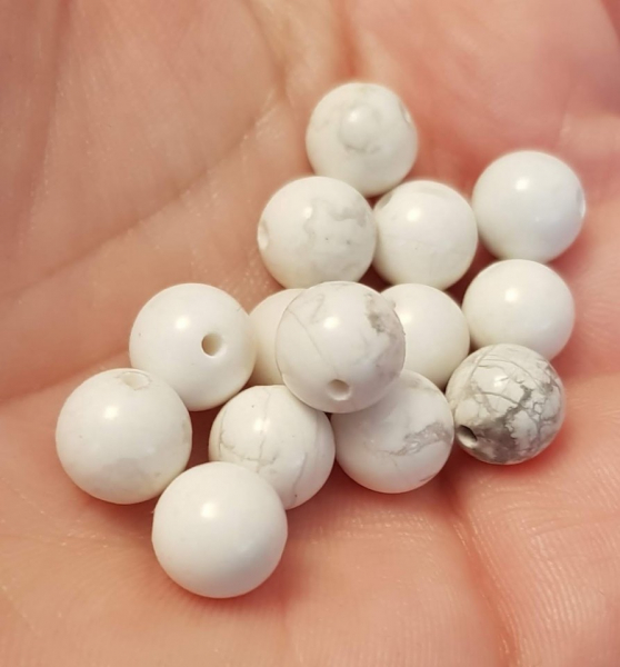 Howlit alb rotund, 6 mm, pietre semipretioase, 1 bucata [2]