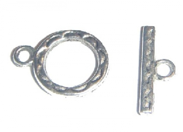Inchizatoare toggle din argintiu antichizat - 18 mm - 1 bucata [1]