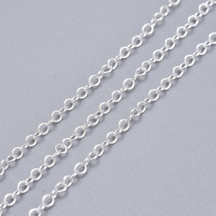 Lanț din alamă argintiu, fără nichel, zale 2x1.5 mm – 10 metri [2]