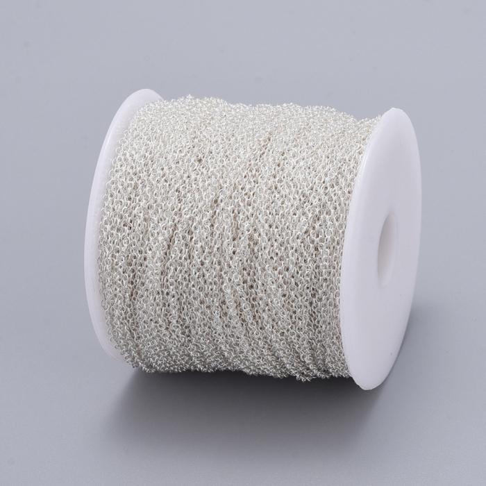 Lanț din alamă argintiu, fără nichel, zale 2x1.5 mm – 10 metri [1]