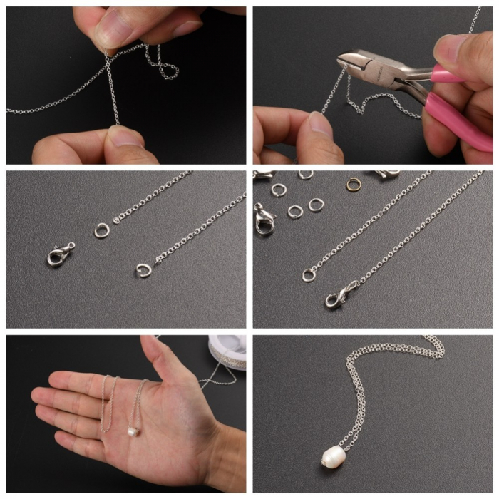 Lanț din alamă argintiu, fără nichel, zale 2x1.5 mm – 10 metri [6]