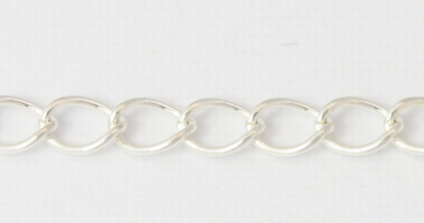 Lant din alama argintie, oval, 5X4 mm, 1 m [2]