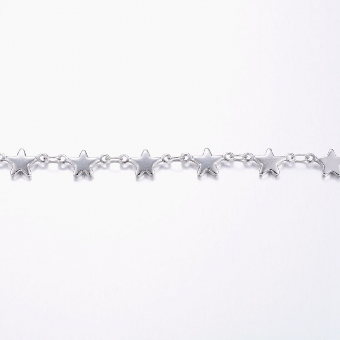 Lant din otel inoxidabil 304, stelute, argintiu 11x6mm - 50 cm Cod LI3 [2]