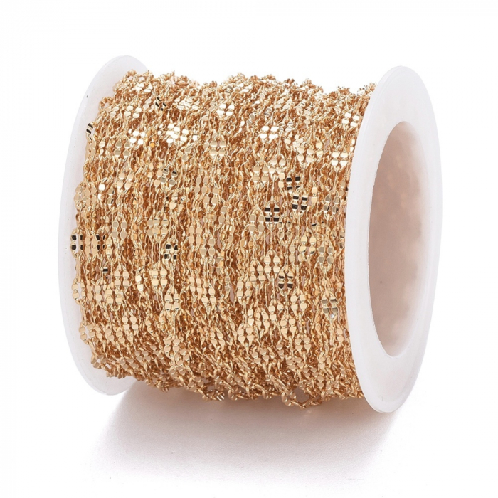 Lant din alama, placat cu aur, cu zale fine de 4X2 mm [2]