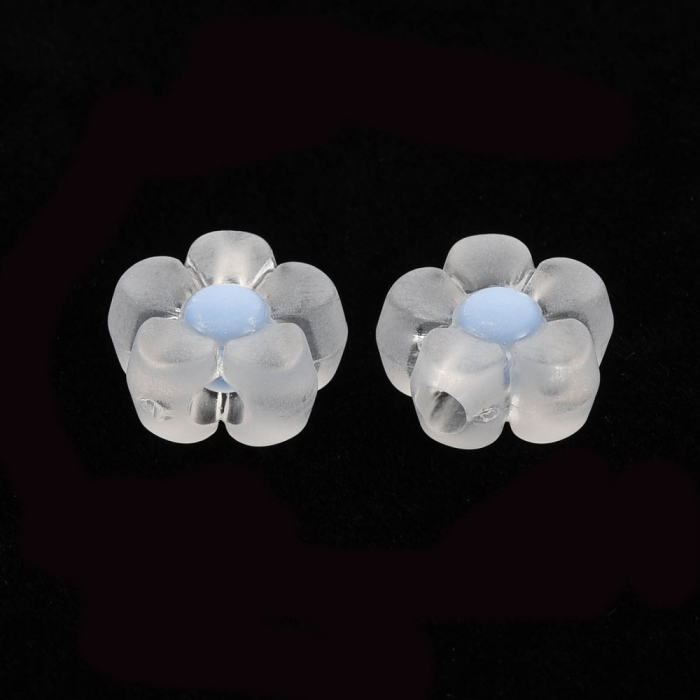 Margele acrilice in forma de floare, transparent cu portocaliu 12 mm - 1 bucata [4]