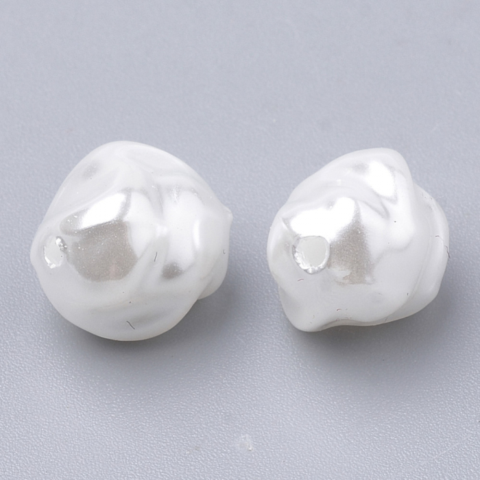 Margele acrilice, imitatie perla, alb sidefat, 10 mm - 1 bucata [2]